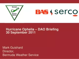 Hurricane Ophelia – DAO Briefing 30 September 2011
