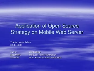 Application of Open Source Strategy on Mobile Web Server