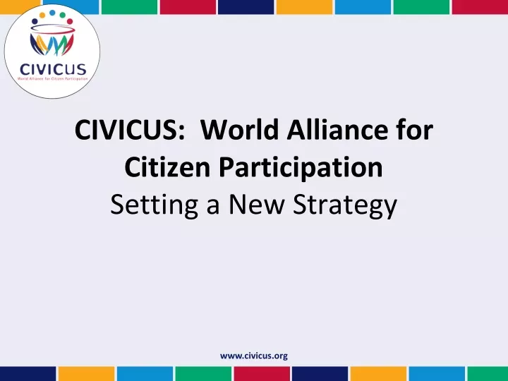 civicus world alliance for citizen participation setting a new strategy