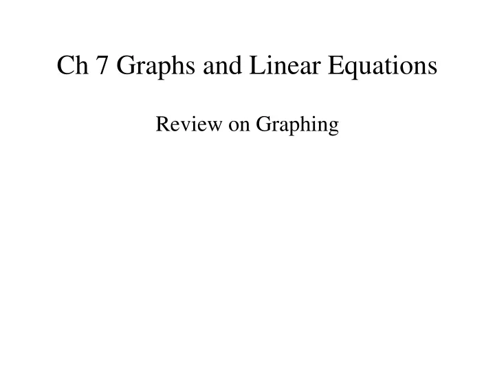 ch 7 graphs and linear equations