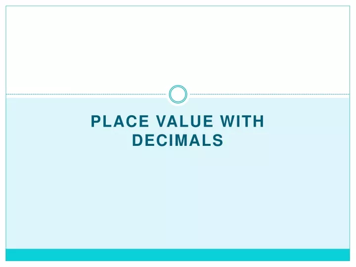 place value with decimals