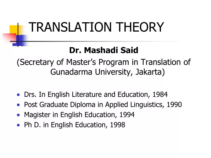 translation theory