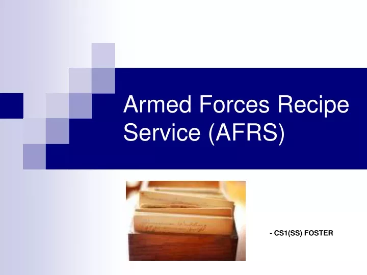 armed forces recipe service afrs