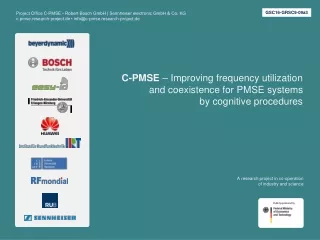 C-PMSE  – Improving frequency utilization and coexistence for PMSE systems by cognitive procedures