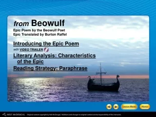 Introducing the Epic Poem with Literary Analysis: Characteristics of the Epic
