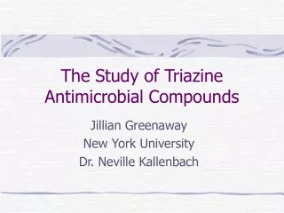 The Study of Triazine Antimicrobial Compounds