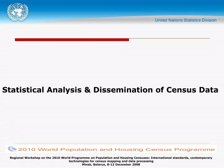 statistical analysis dissemination of census data