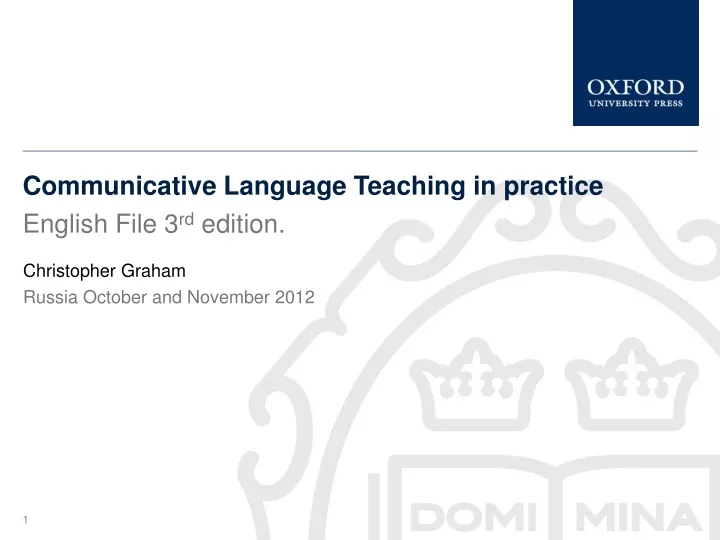 communicative language teaching in practice