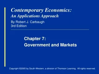 Contemporary Economics: An Applications Approach By Robert J. Carbaugh 3rd Edition