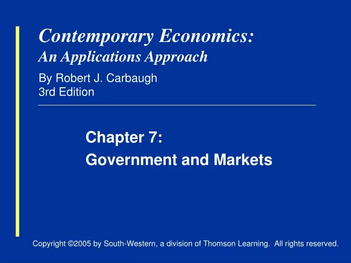 contemporary economics an applications approach by robert j carbaugh 3rd edition