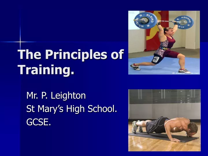 the principles of training