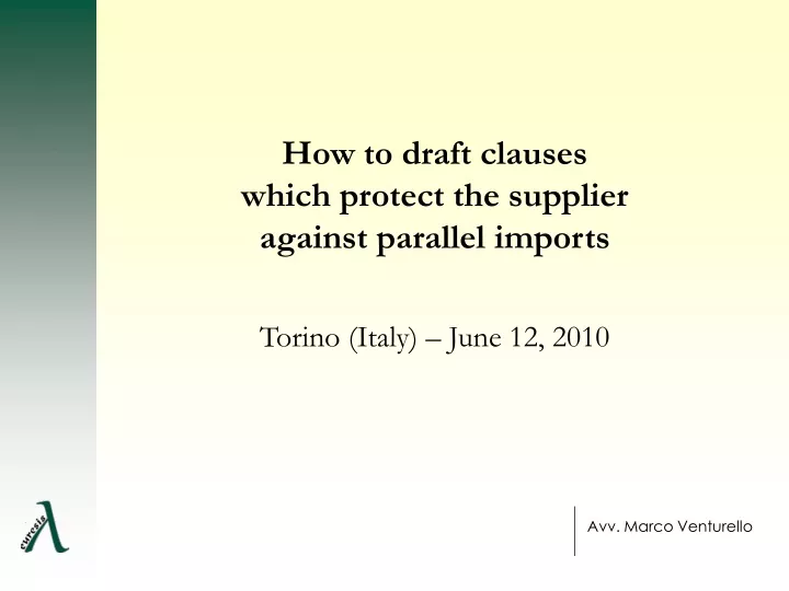 how to draft clauses which protect the supplier