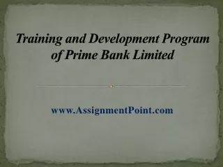 Training and Development Program of Prime Bank Limited