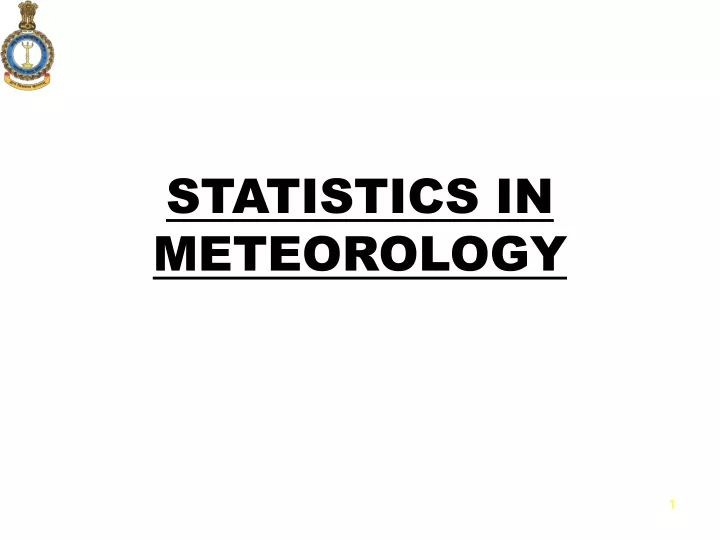 statistics in meteorology