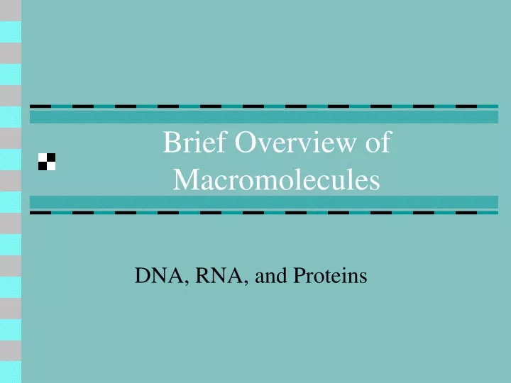 brief overview of macromolecules