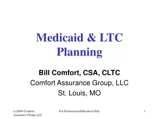 Medicaid &amp; LTC Planning