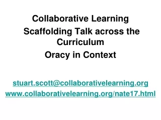 Collaborative Learning  Scaffolding Talk across the Curriculum Oracy in Context