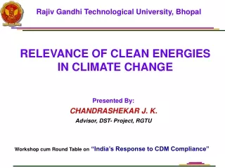 RELEVANCE OF CLEAN ENERGIES IN CLIMATE CHANGE