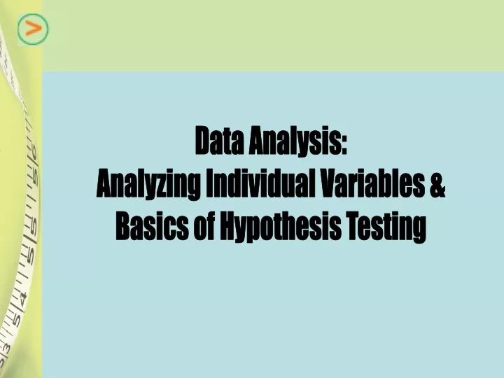 data analysis analyzing individual variables