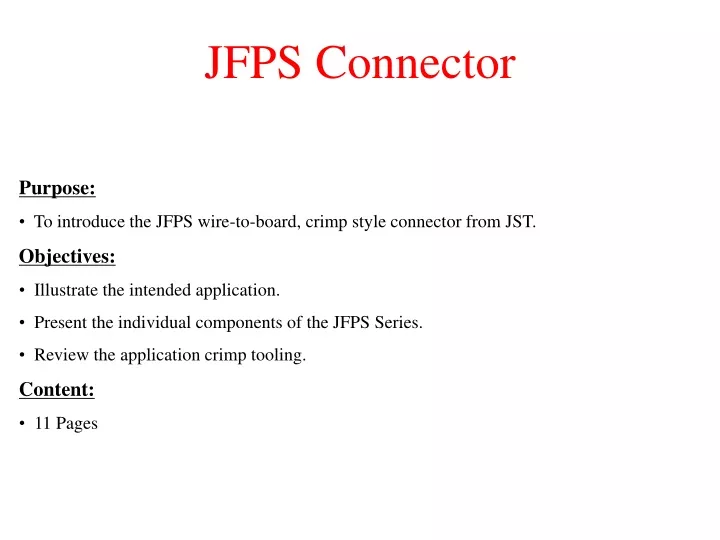 jfps connector