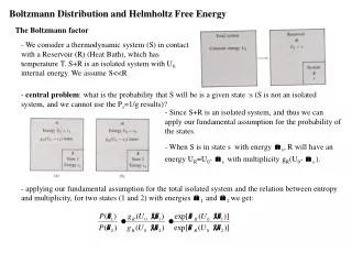 Boltzmann Distribution and Helmholtz Free Energy