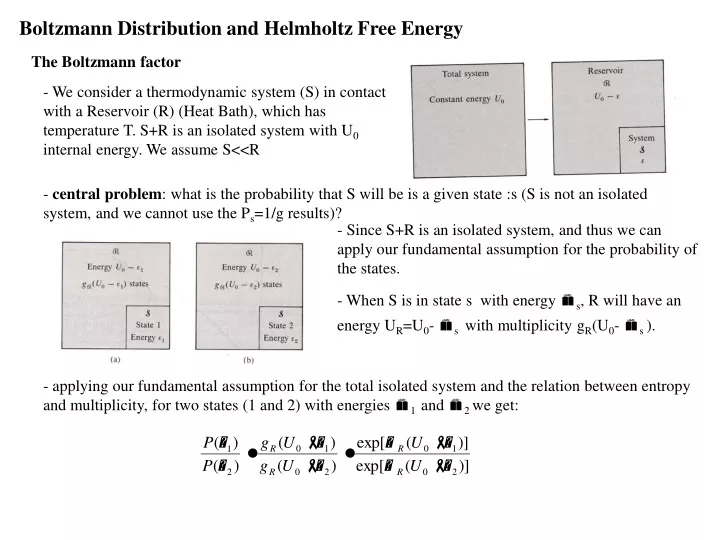 boltzmann distribution and helmholtz free energy