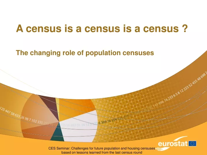 a census is a census is a census