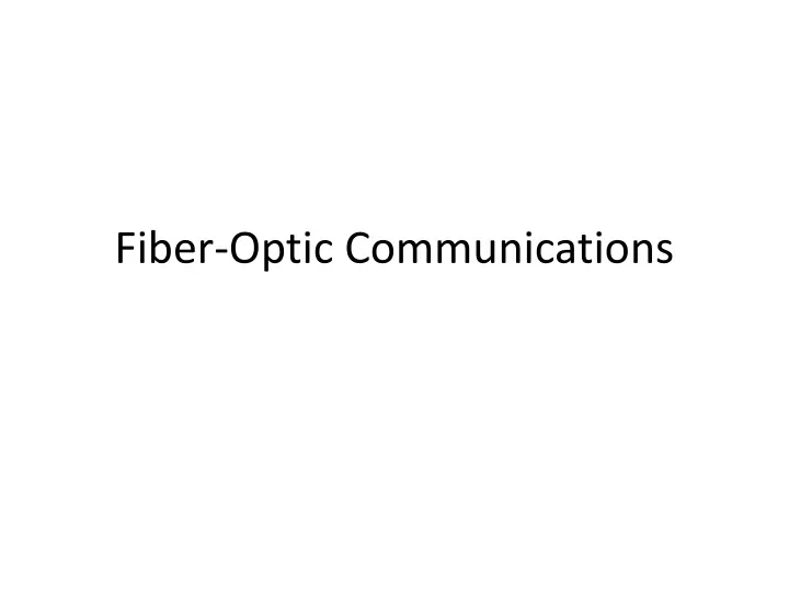 fiber optic communications