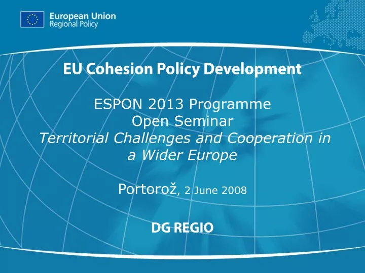 eu cohesion policy development espon 2013