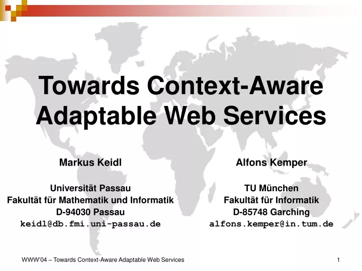 towards context aware adaptable web services