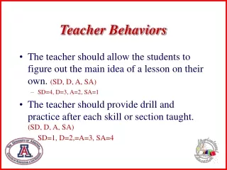 Teacher Behaviors