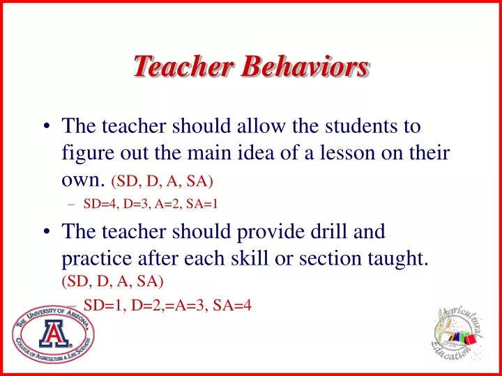 teacher behaviors