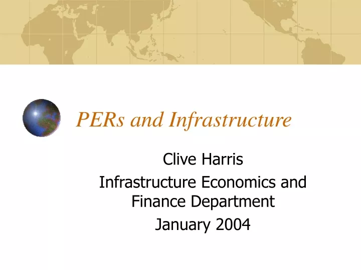 pers and infrastructure
