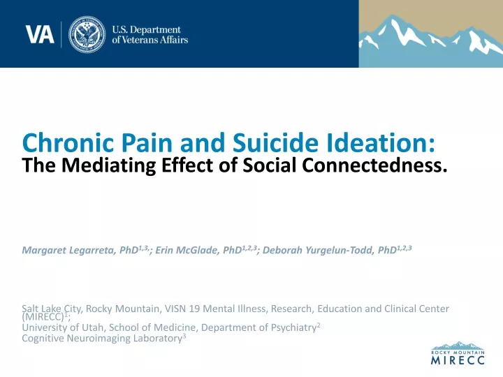 chronic pain and suicide ideation
