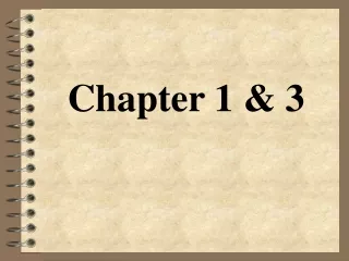 Chapter 1 &amp; 3