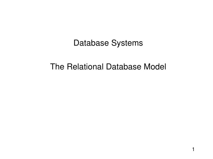 database systems the relational database model