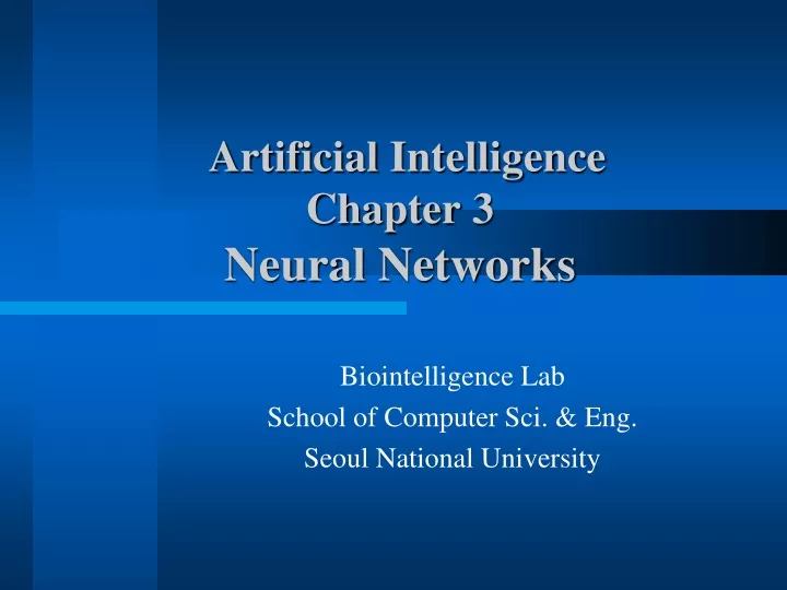 artificial intelligence chapter 3 neural networks