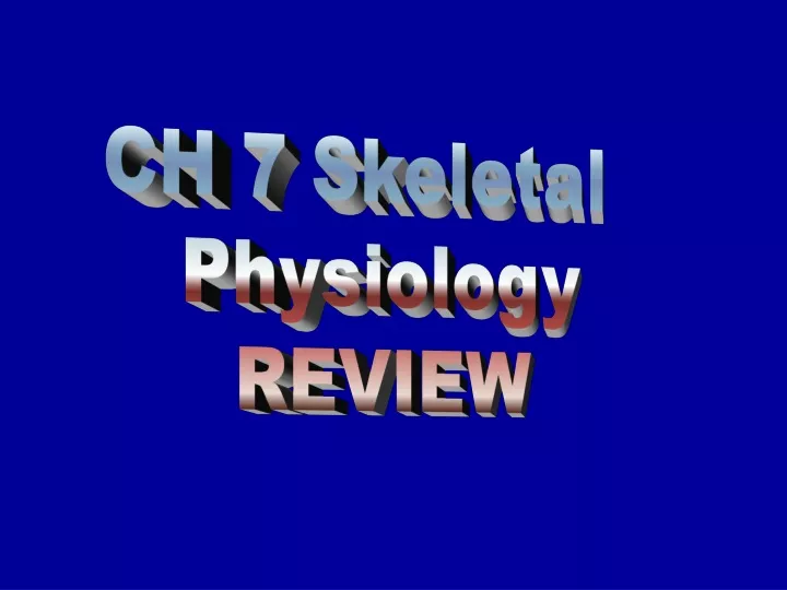 ch 7 skeletal physiology review