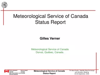 Gilles Verner Meteorological Service of Canada Dorval, Québec, Canada.