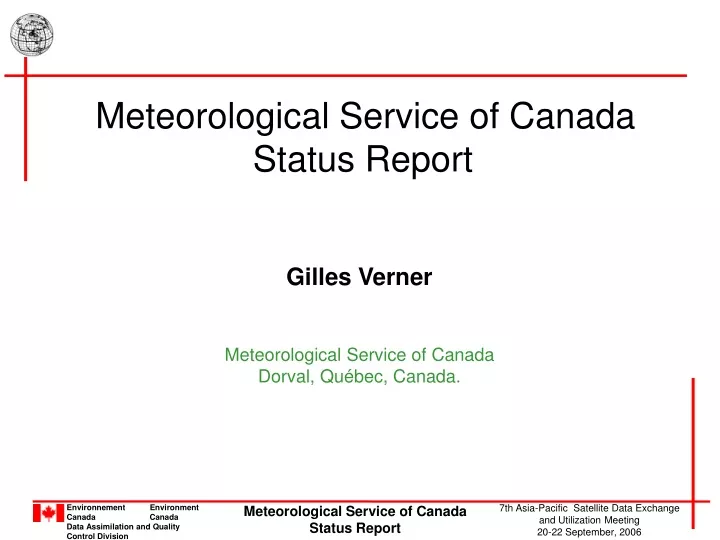 meteorological service of canada status report