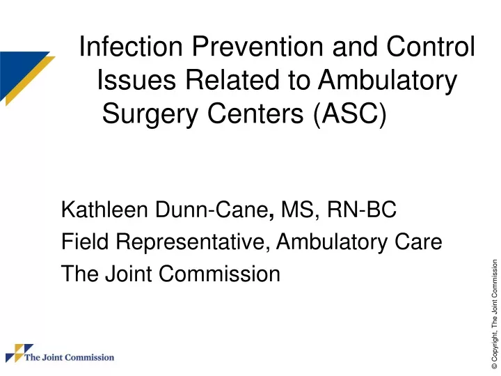 infection prevention and control issues related to ambulatory surgery centers asc