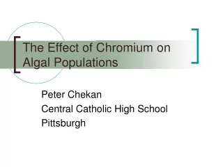 The Effect of Chromium on Algal Populations