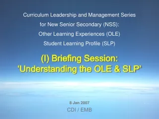 Curriculum Leadership and Management Series  for New Senior Secondary (NSS):