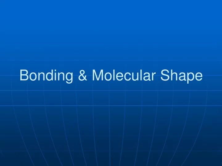 bonding molecular shape