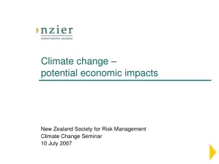 Climate change –  potential economic impacts