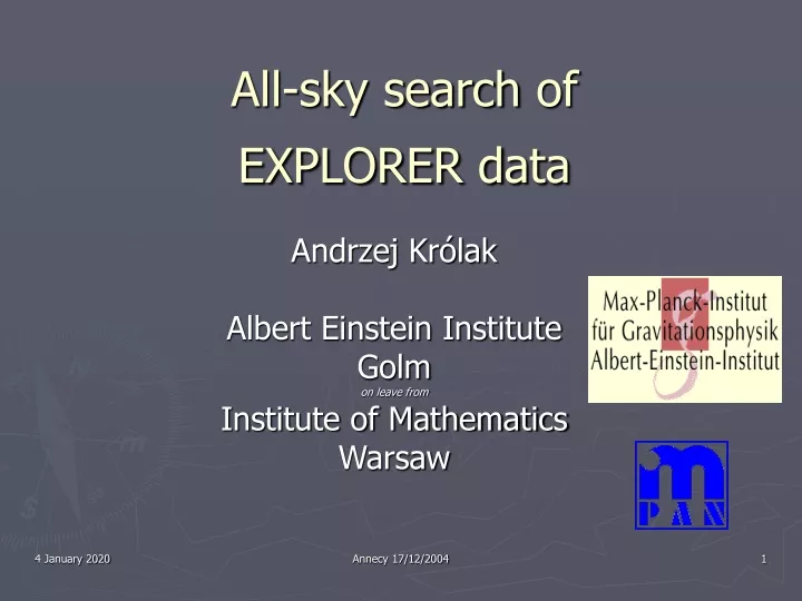 all sky search of explorer d ata