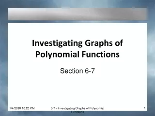 Investigating Graphs of Polynomial Functions