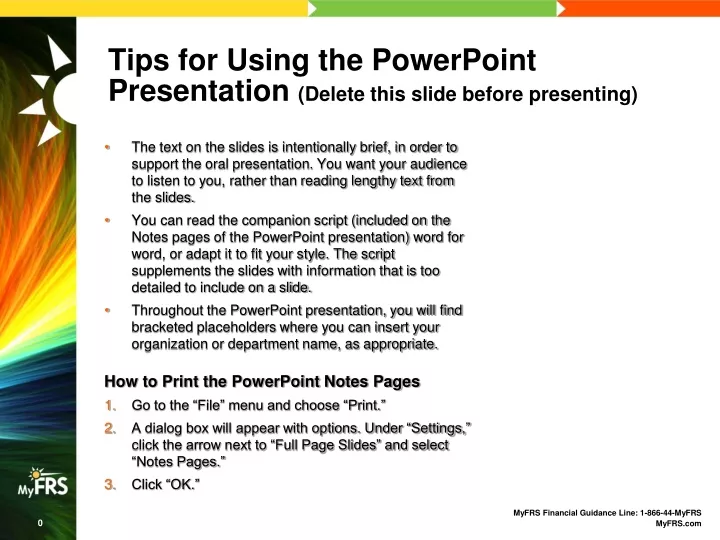 tips for using the powerpoint presentation delete this slide before presenting