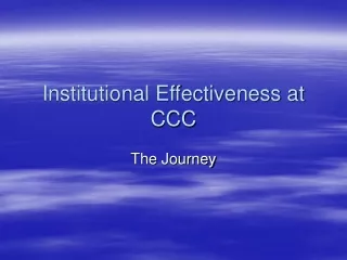 Institutional Effectiveness at CCC