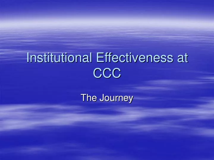 institutional effectiveness at ccc